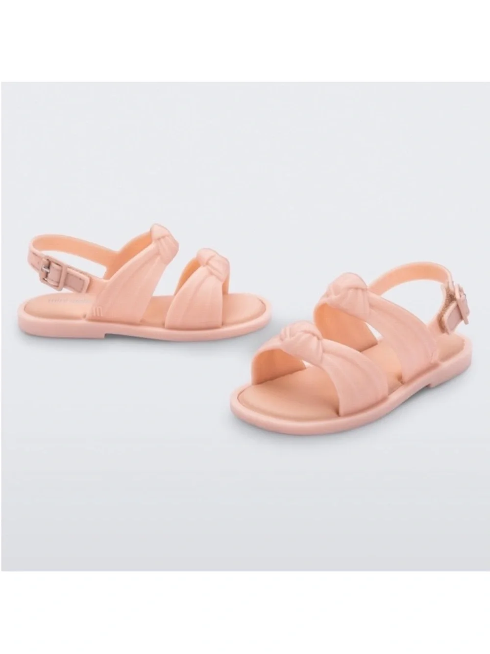 NWOT Mini Melissa Velvet Peachy Pink Strap Baby Toddler Sandals